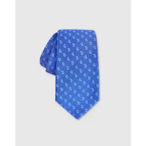 Синий шелковый галстук Olimpo с узором пейсли, синий