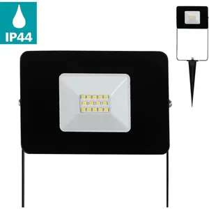 Светодиодный садовый прожектор FAEDO 4 наружный прожектор, черный, включая колышек для земли, IP65, уличное освещение светодиодная панель 1 шт. нейтральный белый цвет, сад, терраса, алюминий, регулируемый, 31x11,5x3,5 см Eglo, черный/прозрачный