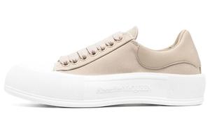 Ботинки женские холщовые палубные с низким верхом цвета верблюжий Alexander Mcqueen