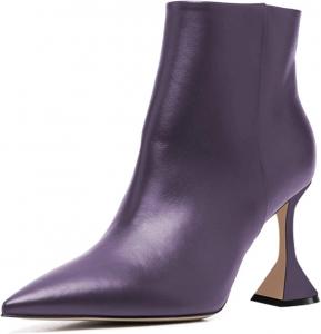 Женские ботильоны YDN с заостренным носком, высокой расклешенной шпилькой, боковой молнией, для платьев, модные осенне-зимние, размеры 4-15 US, Purple