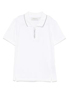 Calvin Klein Kids рубашка поло с вышитым логотипом, белый