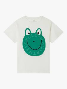 Детская футболка из хлопкового джерси с лягушкой Stella McCartney Kids, White