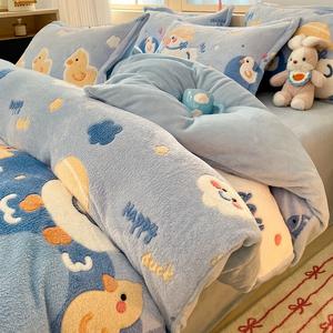 Disney Зимний комплект постельного белья (пододеяльник 150×200 см, одеяло 2,5 кг), молочный велюр, хлопок