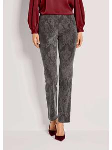 MADELEINE Удобные женские брюки с принтом по всей поверхности, свинцово-серого цвета