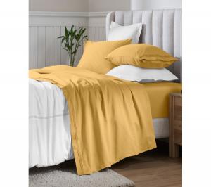 Комплект постельного белья из египетского хлопка плотностью 650 нитей на дюйм, однотонный, с глубокими карманами, размер Split King Superior, Gold