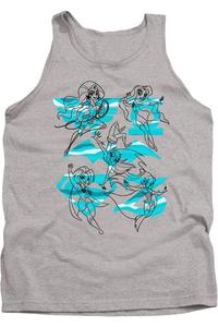 DC Comics Superhero Girls Line Art Group Взрослая майка Gildan, цвет athletic heather