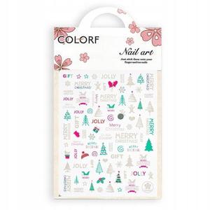 Тонкие самоклеящиеся новогодние наклейки для ногтей Colorf CY-024, AllePaznokcie