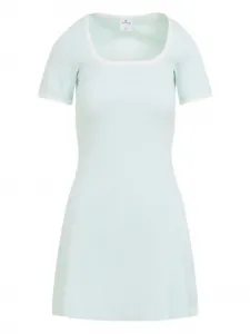 Платье с квадратным вырезом и логотипом Courrèges, синий