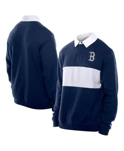 Мужская синяя ретро-рубашка поло Boston Red Sox в стиле преппи с цветными блоками New Era