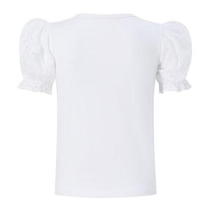 Детская блузка с буфами и рюшами Clearflower, White