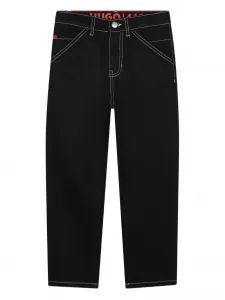 Джинсы с контрастной строчкой HUGO KIDS, черный
