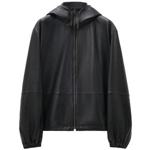 Кожаная куртка мужская черная Loewe, черный