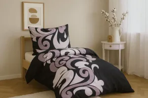 Постельное белье из поликоттона на 2 кровати, рисунок ТАТУ, черное. Размеры: 2 шт. 70 x 90 см | 2 шт. 140 x 200 см TEXTILOMANIE