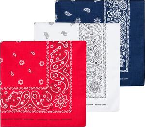 Подарочный набор многофункциональных бандан Levi's All-Gender - повязка на голову, шарф, защита лица и шеи, Red/White/Blue