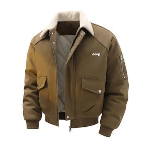 Пуховик Unisex Lapel Thickened Cargo Jeep, coffee