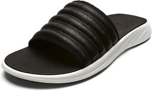 Мужские сланцы OLUKAI Komo, водостойкая обувь с мягкой ремешковой стелькой, комфорт и поддержка на весь день, черный