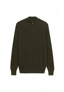 Английский свитер с застежкой-молнией до середины груди Brooks Brothers, Khaki