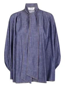 Топ с завязкой на шее и рукавами-фонариками Aviù, синий