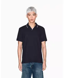 Мужская поло Johnny Collar Pique с отделкой воротника A|X Armani Exchange, синий