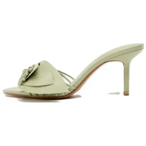 ZARA Тапочки-слайды женские зеленые