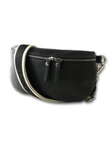 Кожаная поясная сумка Toscanto, черная, разноцветная, примерно 25 см Toscanto