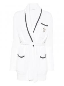 Brunello Cucinelli кардиган с нашивкой-логотипом, белый