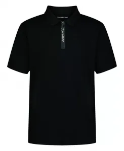 Мальчиковая поло с молнией спереди, размеры 8-20 Calvin Klein, черный