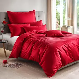 Постельное белье Dream Sleep Uni Lyocell из лиоцелла 155x220 см + 80x80 см, цвет вишневый Traumschlaf