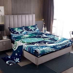 Erosebridal Комплект постельного белья Sea Turtle с морской тематикой и абстрактным узором черепах, Multi 02