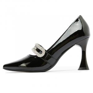 Тонкие туфли на шпильке 8 см женские POOQ, черный