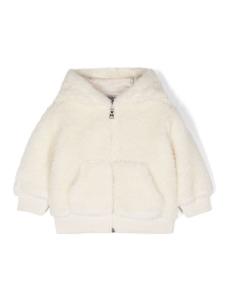 Moncler Enfant куртка с вышитым логотипом, нейтральный цвет