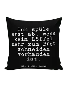 Подушка Mr & Mrs Panda 40x40 Ich spüle erst ab, черный