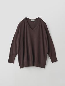 Хлопковый пуловер с V-образным вырезом, широкой вязки | S4831 | 30 г