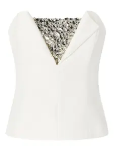 Топ без бретелей с кристаллами Genny, белый