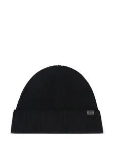 Шапка бини с нашивкой-логотипом Boss, черный