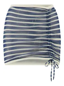 Юбка мини с принтом Marinière и сборками Jean Paul Gaultier, синий