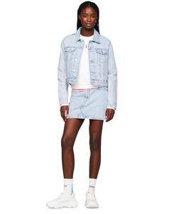 Женская джинсовая куртка Izzie Slim-Fit с эффектом потертости Tommy Jeans, Denim Light