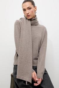 Свитер из мериносовой шерсти с шалью Answear.Lab, коричневый