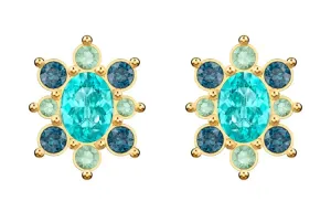 Swarovski Серьги-гвоздики Lucky Goddess для женщин Blue/Gold