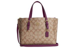 Сумка-шоппер Mollie из лакированного холста с кожаными деталями, женская, COACH