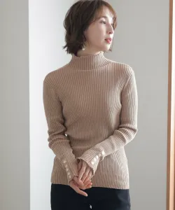 Женская трикотажная водолазка в рубчик с длинными рукавами Pourvous, цвет Gray Beige