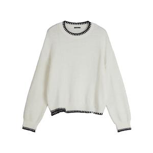 Вязаный свитер женский с круглым вырезом Moderate ELLE, экрю