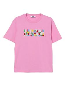 Футболка из хлопка MSGM Kids, розовый