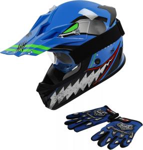 Шлем SLMOTO для мотокросса, синий