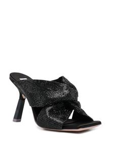 Sebastian Milano мюли с открытым носком и кристаллами, черный