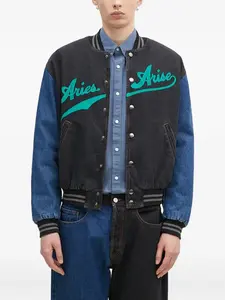 Джинсовая куртка с вышитым логотипом Aries, черный