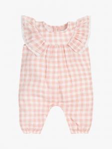 Детский комбинезон из муслина The Little Tailor, розовый клетчатый узор