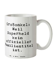 Кружка с надписью Дядюшка Супергерой белого цвета Mr. & Mrs. Panda