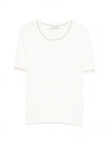 Трикотажная футболка вязаная косами Lacoste, белый