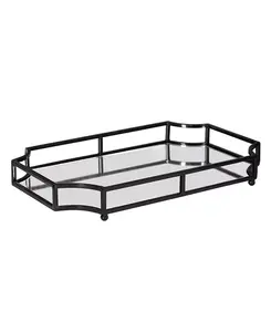 Декоративный поднос Ciel из металла с зеркальным узором Kate And Laurel, black